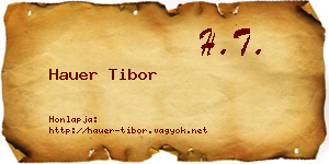 Hauer Tibor névjegykártya